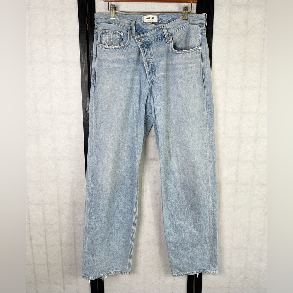 Agolde Men's Relaxed Light Blue Jeans